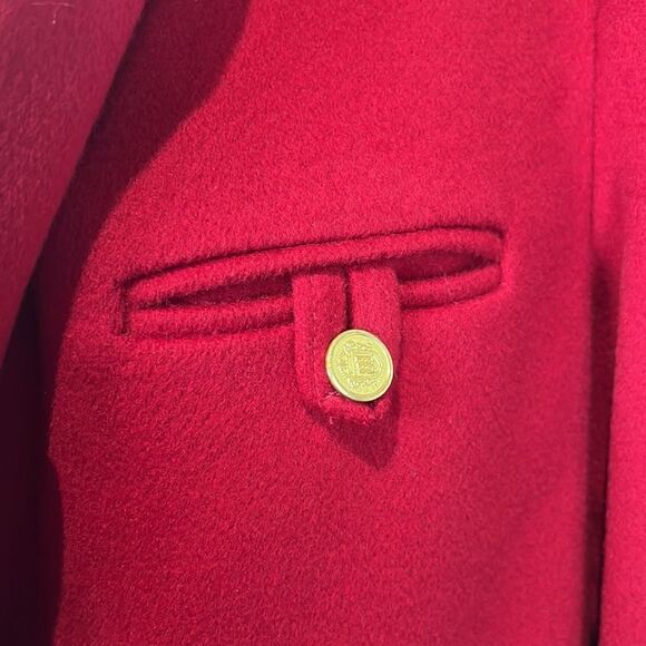 Vintage Forrani Red Double Breasted 100% Wool Long Coat Size 7/8 Petite‎ - Picture 3 of 16